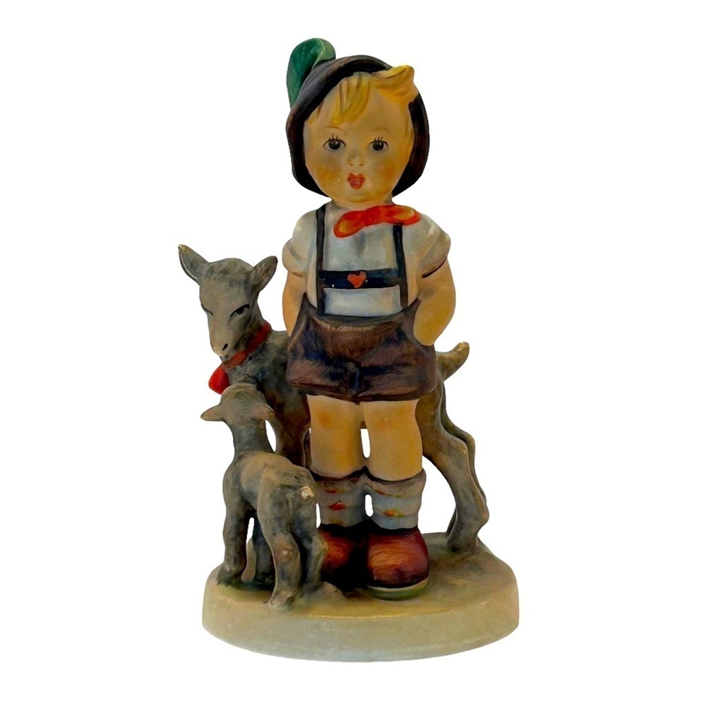 M.J.HUMMEL Little Goat Herder Little boy and goats Antique Collectible Figurine
